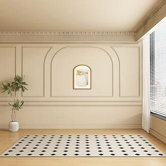Middle ancient background wall 3d model