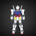 Anime Mecha Robot Character Gundam With White Body Blue Chest Red Legs And Yellow Head