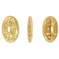 Golden Ancient Coin Jewelry With Carved Patterns And Traditional Inscriptions