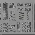 Various Types Of Metal Springs With Different Coil Designs And Sizes
