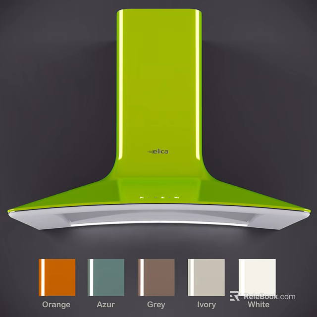 Elica Green Kitchen Range Hood Modern Appliance With Multiple Color Options 3d model 