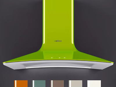 Elica Green Kitchen Range Hood Modern Appliance With Multiple Color Options 3d model