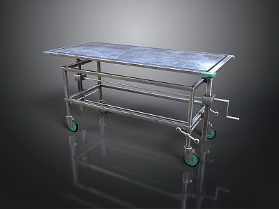 Stainless Steel Medical Cart With Wheels And Sturdy Metal Frame Design 3d model