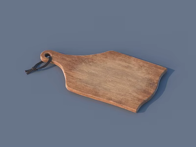 Wooden Cutting Board With Hanging Rope For Kitchen Food Preparation Tool 3d model