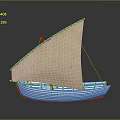 Traditional Sailboat With Canvas Sail White Hull And Wooden Details For Water Transportation