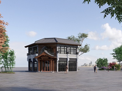 Chinese Architecture Antique Architecture Shop Street View Homestay Catering 3d model