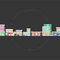 Colorful Miniature House And Vehicle Models With Assorted Colors And Small Accessories