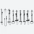 Various Modern Shower System Designs With Different Spray Functions And Handheld Options 3d model