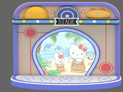 Modern amusement equipment stage 3d model