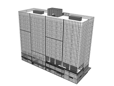 Modern High Rise Office Building With Glass Curtain Wall And Facade Design 3d model