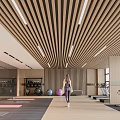 Modern Fitness Gym Interior With Yoga Mats Treadmill And Exercise Bikes