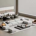 Modern sofa coffee table combination 3d model