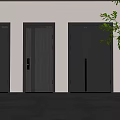 Modern Stylish Security Doors With Various Designs Handles And Color Options 3d model