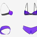 Purple Mesh Underwear Set With Black Straps And Stylish Design Details