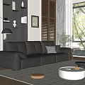 Modern sofa coffee table combination 3d model