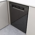 Modern Kitchen Interior With Built in Black Dishwasher And Sleek Cabinetry Design