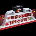 Fire Safety Equipment Display Featuring Extinguishers Hydrants Axes Boots And Helmets 3d model