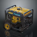 Portable Yellow Black Generator With Wheels And Powerful Engine Control Panel 3d model