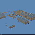 Industrial Factory Building Complex Layout With Multiple Warehouse Structures And Facilities 3d model
