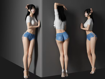 beautiful woman character 3d model