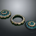 Circular Mechanical Gear Components with Metallic Rim and Blue Center Design