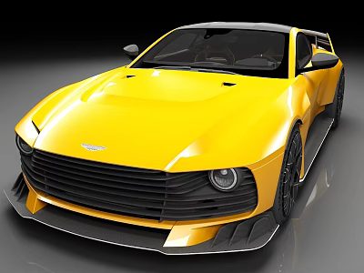 Yellow Sports Car With Modern Sleek Design Front Grille And Aerodynamic Features 3d model