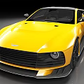 Yellow Sports Car With Modern Sleek Design Front Grille And Aerodynamic Features