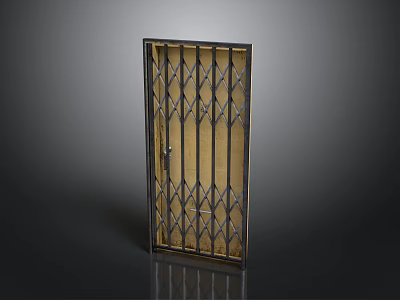 Sturdy Exterior Metal Grille Door With Protective Bars And Secure Design 3d model