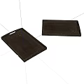 Set Of Two Dark Rectangular Trays With Handles For Home Serving And Decor Use 3d model