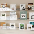 Magazine shelf bookshelf books 3d model