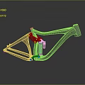 Gray Bicycle Frame With Suspension System Black Components And Metal Springs