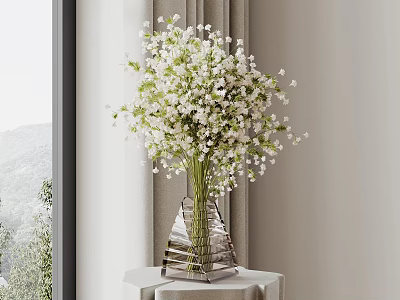 Modern Vase Flower Art Glass Vase Flower Art 3d model