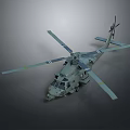 Military Helicopter With Main Rotors Tail Rotor And Fuselage Structure Design