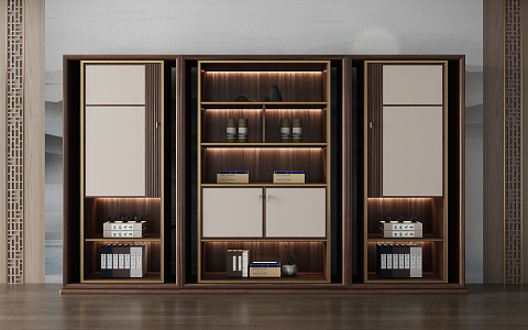 New Chinese Bookcase 3d model