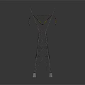 Steel Lattice High Voltage Power Transmission Tower With Stable Base And Cross Structure