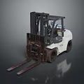 Industrial Heavy Duty Forklift with Metal Forks Operator Cab and Large Wheels