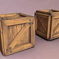 Square Wooden Storage Boxes With Natural Texture And Metal Rivets For Household Use