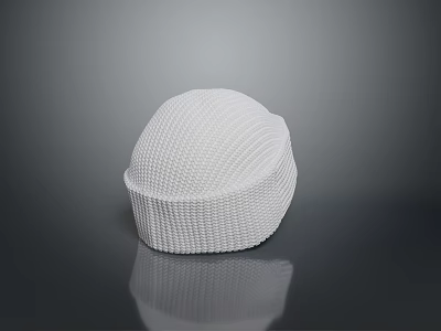 White Knitted Beanie With Soft Stretchable Fabric Warm Winter Daily Accessory For Comfortable Use 3d model