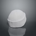White Knitted Beanie With Soft Stretchable Fabric Warm Winter Daily Accessory For Comfortable Use