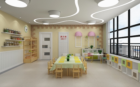 Modern Baking Room Kindergarten Baking Room 3d model