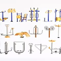 Various Outdoor Fitness Equipment For Public Park Workout And Strength Training