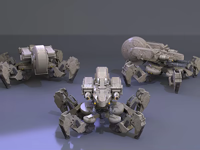 Smart Machines Spider Like Robotic Designs With Mechanical Joints And Arm Components 3d model