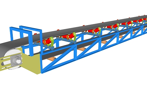 Modern conveyor belt conveyor 3d model