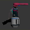 Colorful Mechanical Device Components With Purple Pink Knobs Colored Wires And Metal Bases