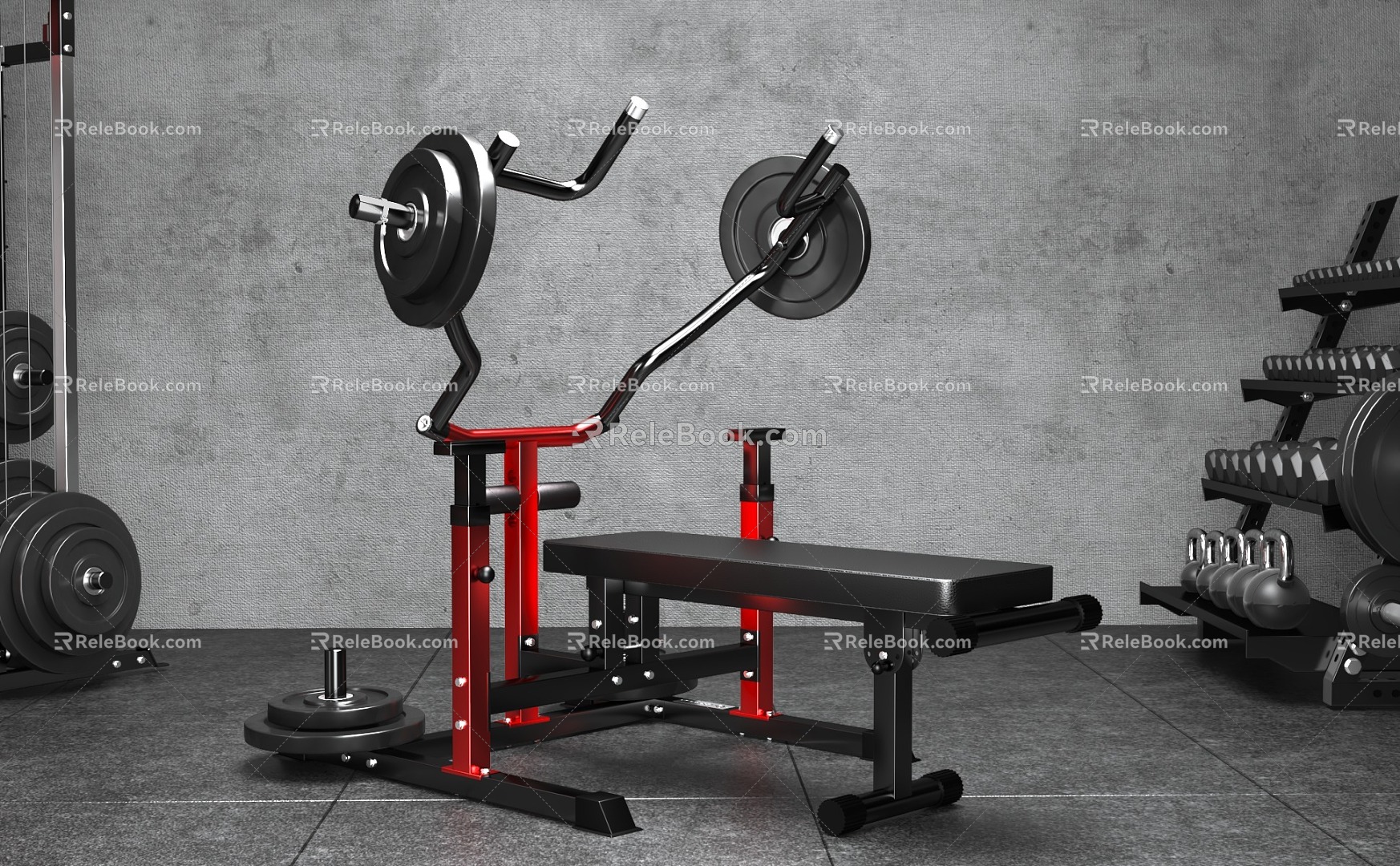 Modern Fitness Equipment Gym 3d model