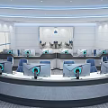 Command and Dispatching Hall of Modern Monitoring Room 3d model