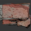 Stacked Red Bricks With Weathered Texture And Rough Surface For Construction Use 3d model