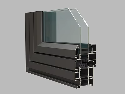 Casement Window Aluminum Profile Structural Design With Insulated Glass And Frame Details 3d model