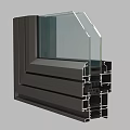 Casement Window Aluminum Profile Structural Design With Insulated Glass And Frame Details