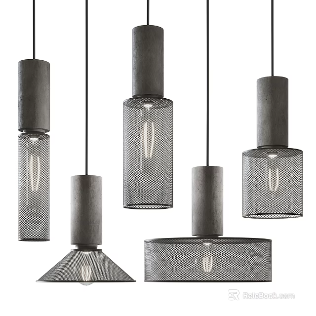 Modern Pendant Lights With Metal Mesh Design And Multiple Styles For Home Decor 3d model 